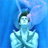 Аватарка с медитирующим йогом и русалкой.