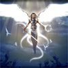 Аватарка с небесный ангелом, меч в руке.