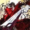 Аватарка Алукард Хельсинг (аниме) с пистолетом.