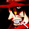 Аватарка с Алукардом с крестиком в зубах, аниме.