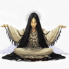 Аватарка с медитирующей шаманкой, колдуньей.