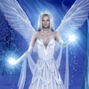 Крылатая фея, волшебница с сиянием энергии в ладонях.