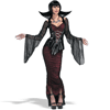 Женщина вамп в обтягивающем платье.