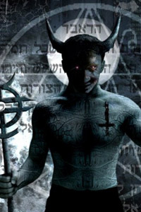 Демонический человек с сатанинской символикой, аватарка с дьяволом для в контакте.