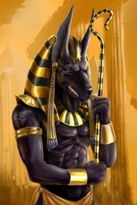 Анубис - бог Древнего Египта с головой шакала и человеческим телом.