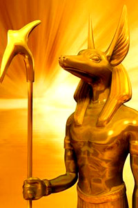 Золотая статуя бога Анубиса в Древнем Египте, аватарка для контакта.