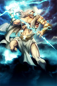 Зевс громовержец, аватарка с изображением бога. Картинка для соцсети вконтакте.