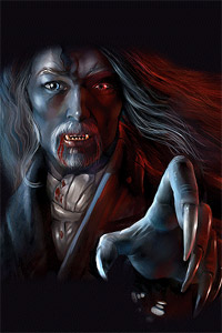 Картинка с ночным вампиром, огромные когти, аватарка для контакта.