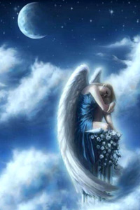 Картинка в контакте светловолосая девушка-ангел с большими белыми крыльями, скачать аватарку.
