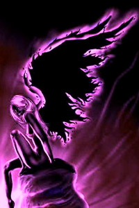 Картинка в контакте девушка ангел с большими крыльями на камне, скачать аватарку бесплатно.