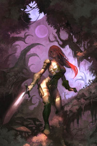 Картинка в контакте сексуальная девушка воин в лесу с мечом, скачать аватарку бесплатно.