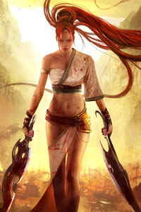 Аватарка для контакта девушка-воин с оружием, скачать аватарку бесплатно.