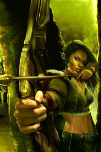 Картинка для контакта сексуальная девушка-эльф стрелок из лука, лучница, эльфийка, скачать.