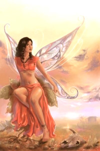 Картинка девушка фея на небе (в небесах) с красивыми крыльями, скачать аватарку вконтакте.