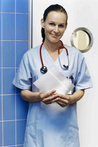Симпатичная женщина медсестра. Аватарка для контакта.